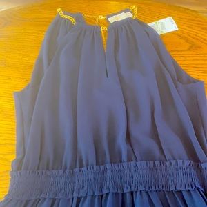 Michael Kors navy blue midi cocktail dress